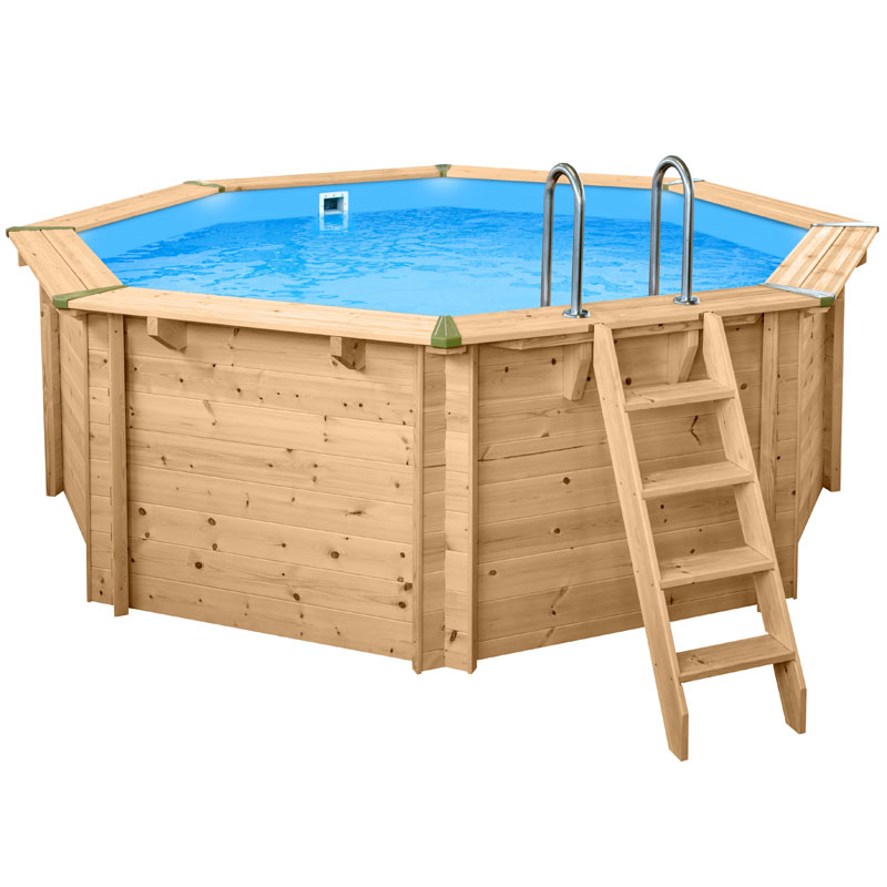 Interline Holzpool Komplettset Bali | rund | 3,55 x 1,16 m | Massivholz & winterfest