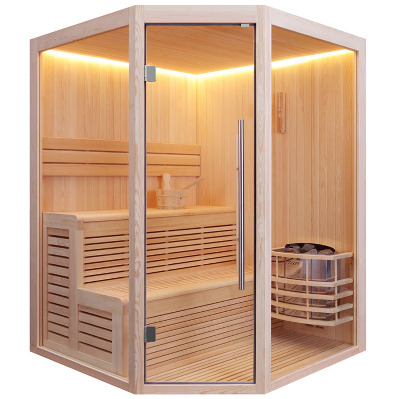 AWT Sauna E1801B Pinienholz 160 x 160 x 210 cm ohne Ofen