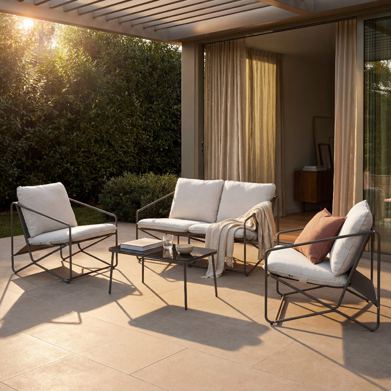 Miral Gartenlounge Weiß/Grau