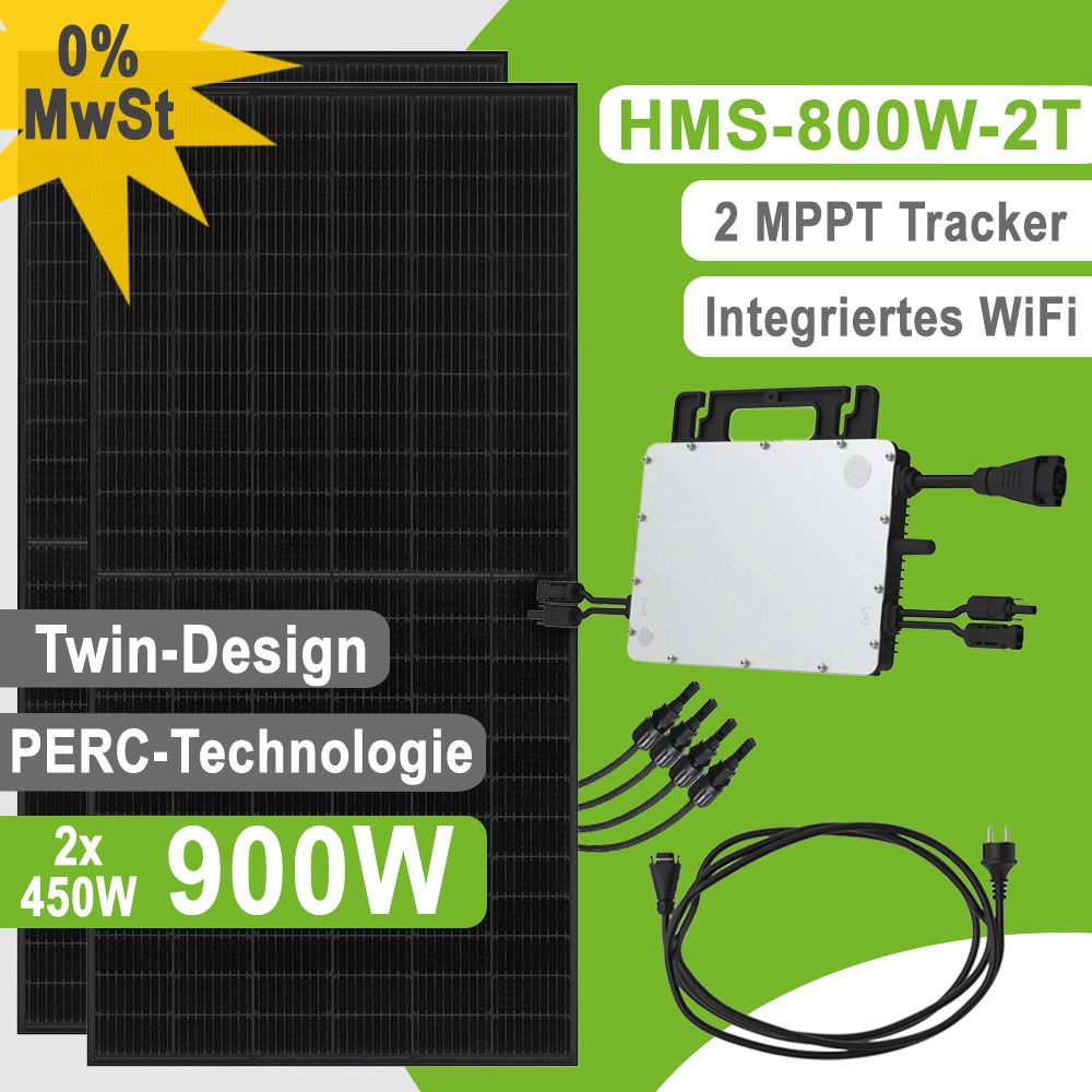 Balkonkraftwerk SolarDirect Luxen + WiFi 900W HMS-800