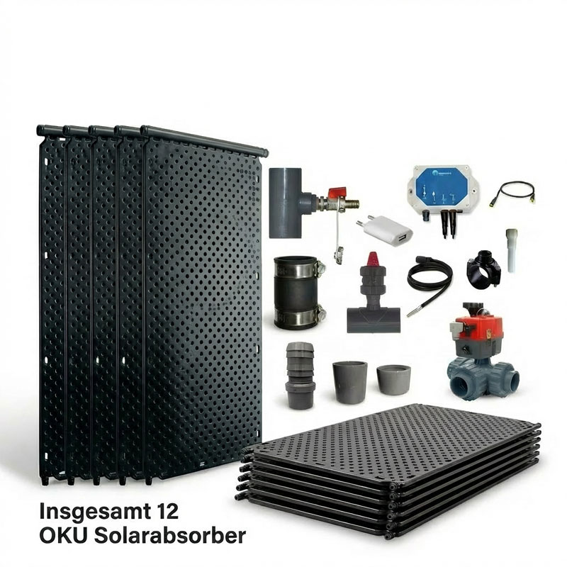 OKU Solarabsorber Komplettset bis 24 m² WiFI