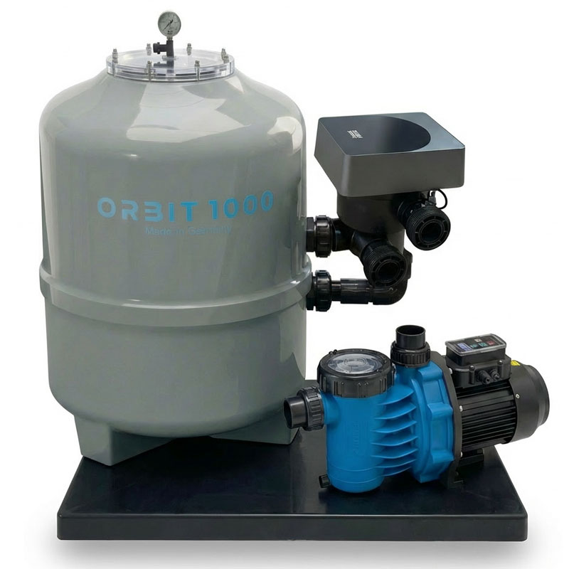 Sandfilteranlage Orbit mit iWash und Badu Alpha Eco Soft