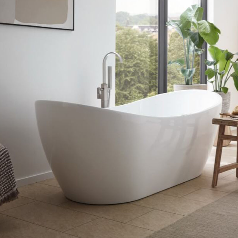 Freistehende Badewanne Ovalo Plus mit Whirlpoolfunktion