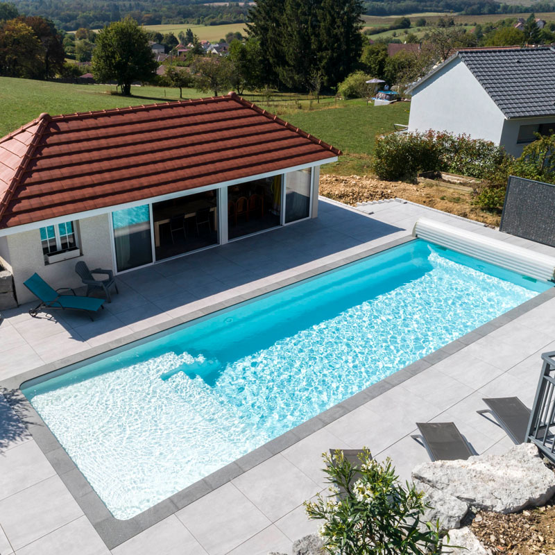 GFK Polyesterpool Plaisance 500 mit Liegefläche