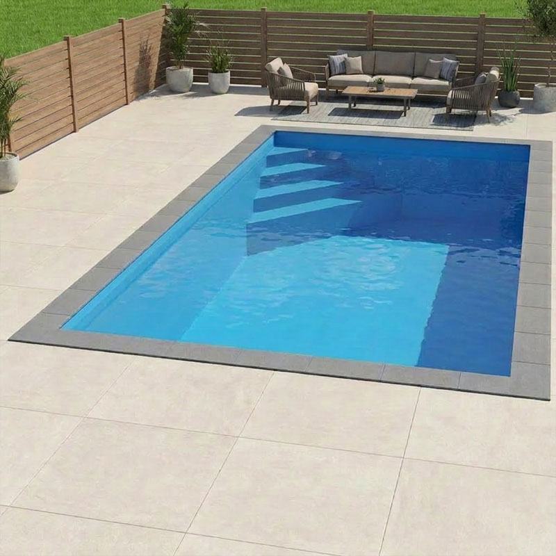 Isotherm-Pool Set Oblique | 6,00 x 3,00 x 1,50 m | integrierte Treppe „Oblique“ | wärmeisolierend & montagefreundlich