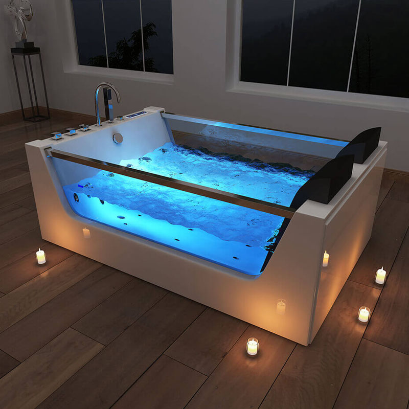 Atlantic XL Whirlpool Badewanne mit Lichttherapie 180 x 120 cm