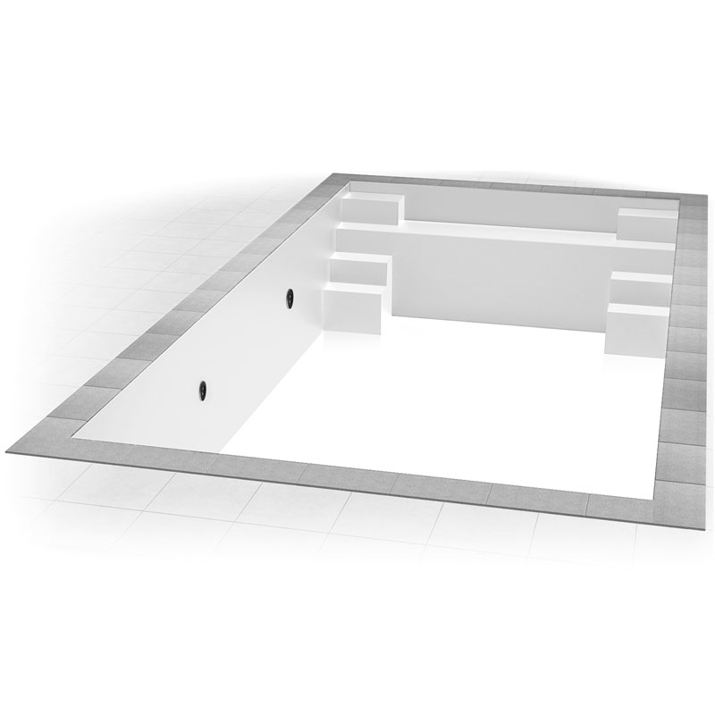 Styropor Poolset 7 x 3,5 x 1,5 m Sitzbank und Treppen