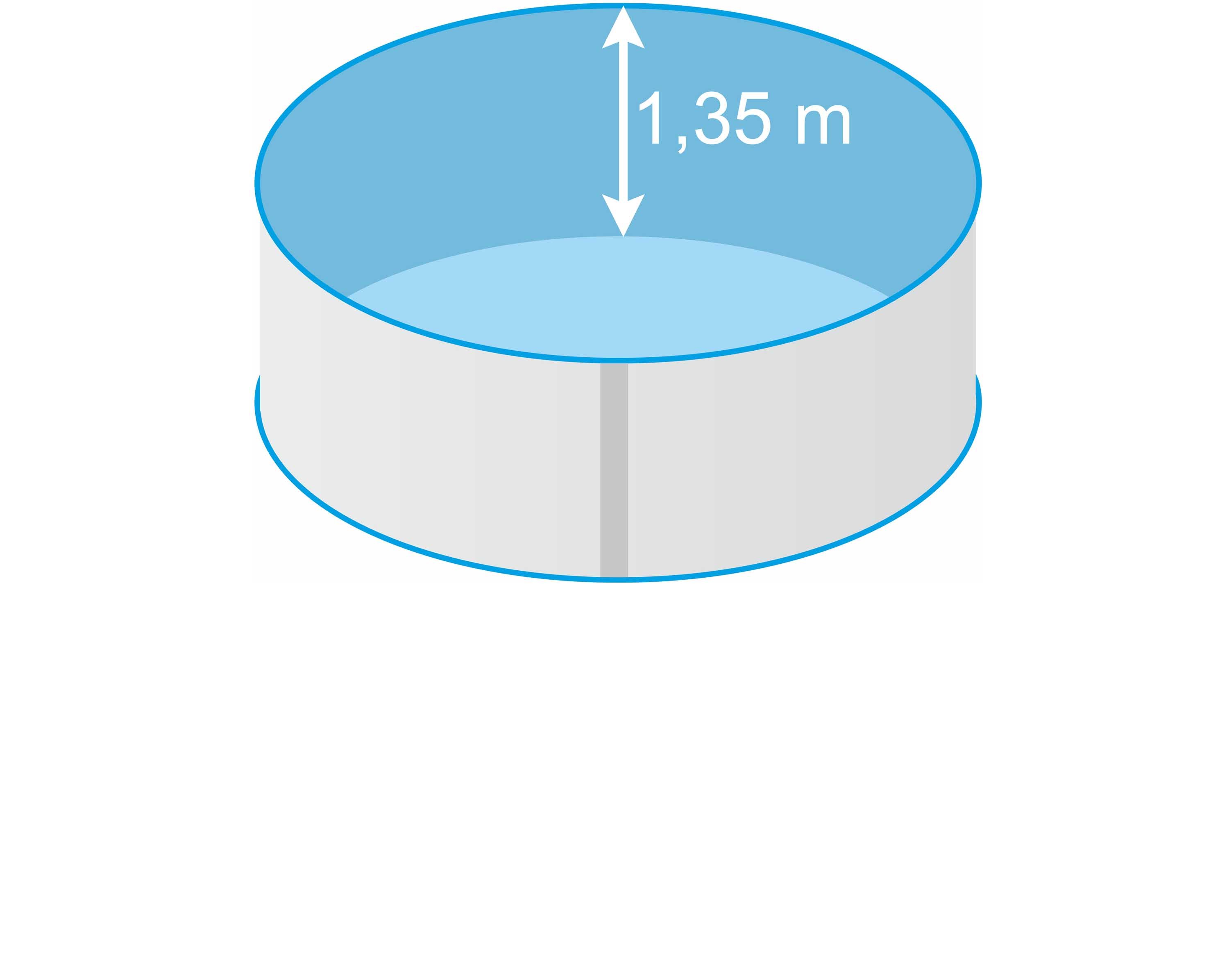 Stahlwandpool rund 1,35 m tief