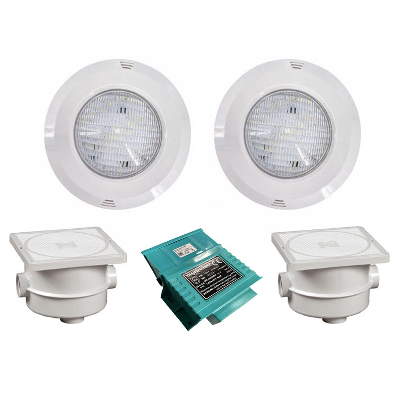 Pool Scheinwerfer Set 2 PS mit LED Birne RGB 30 W 12V