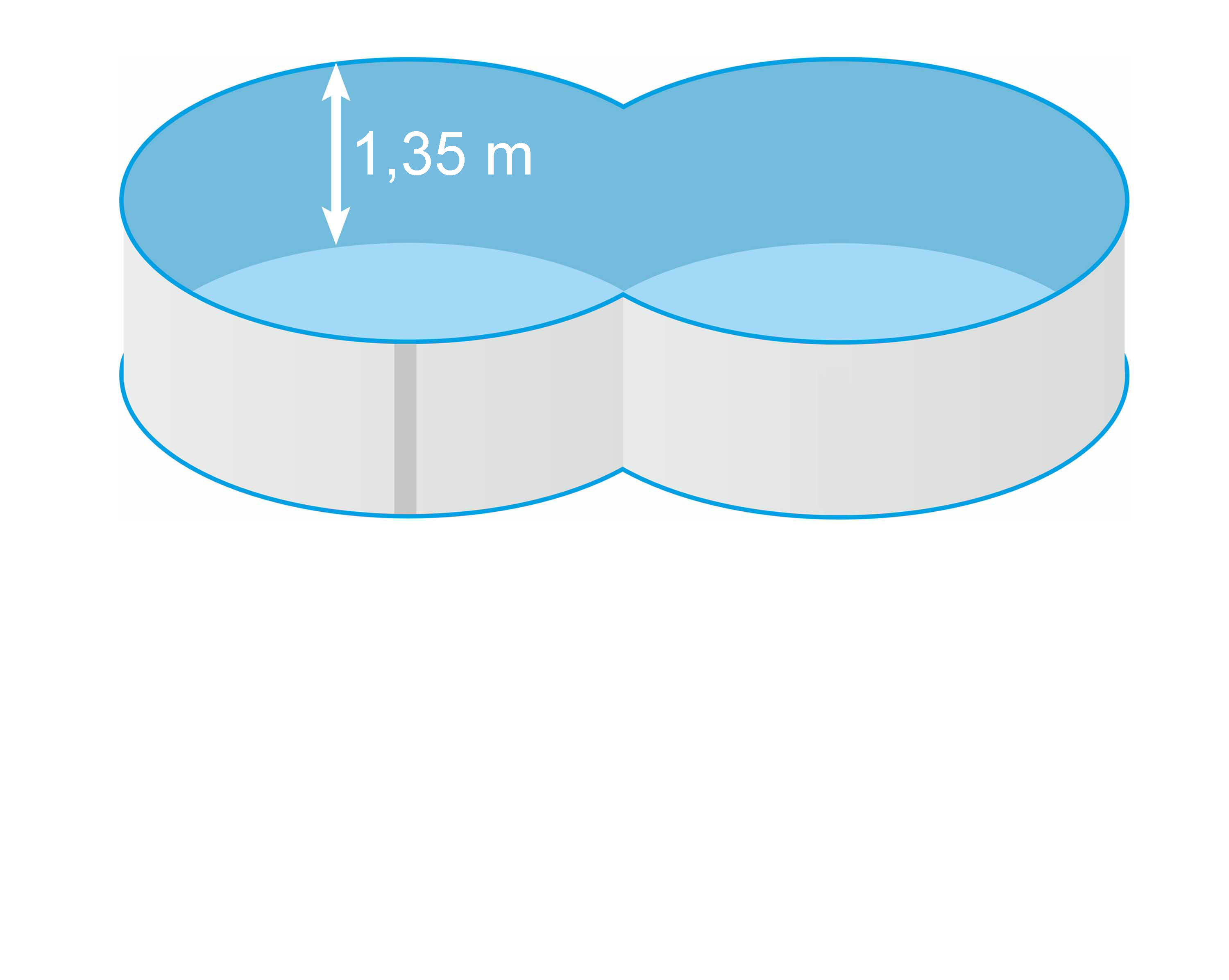 Achtformpool 1,35 m tief