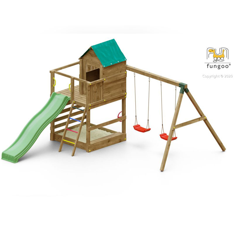 Fungoo Spielturm Jarcas4 | Schaukel | Rutsche | Kletterwand