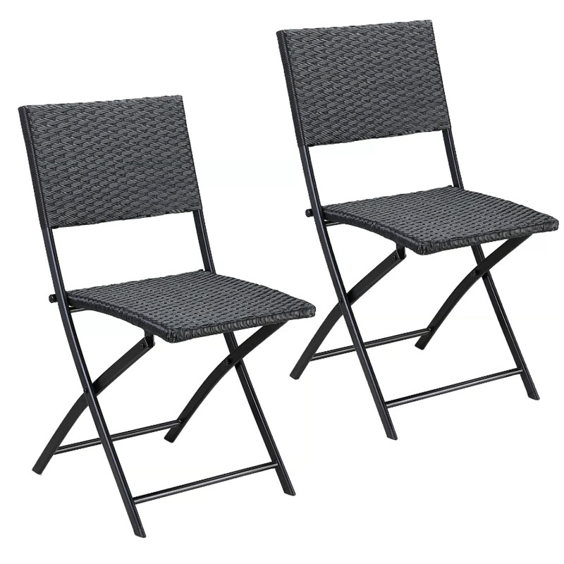 Polyrattan Klappstuhl Rom 2er Set schwarz