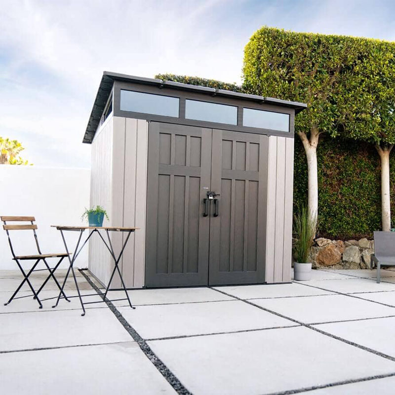 Kunststoff Gerätehaus Merkur | Grau | 254 x 254 x 237 cm | Wetterfest & UV-beständig