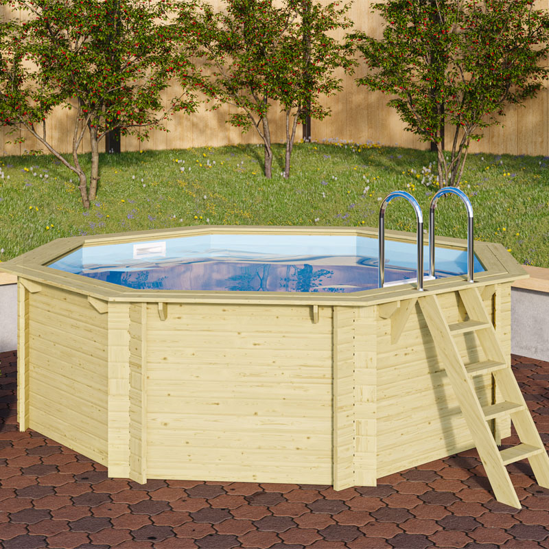 Trend Holzpool Set Achteck 5,47 x 5,47 x 1,24 m