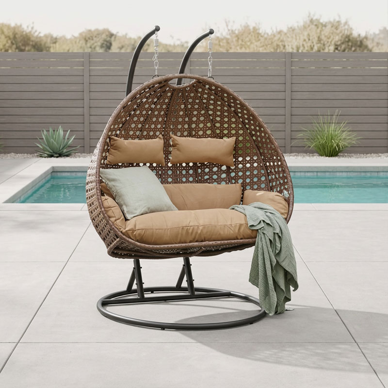 Polyrattan Hängesessel Braun ca. 145 x 74 x 126 cm