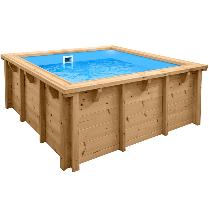 Interline Holzpool Komplettset Bali | rechteck | 2,10 x 2,10 x 0,78 m | Massivholz & winterfest