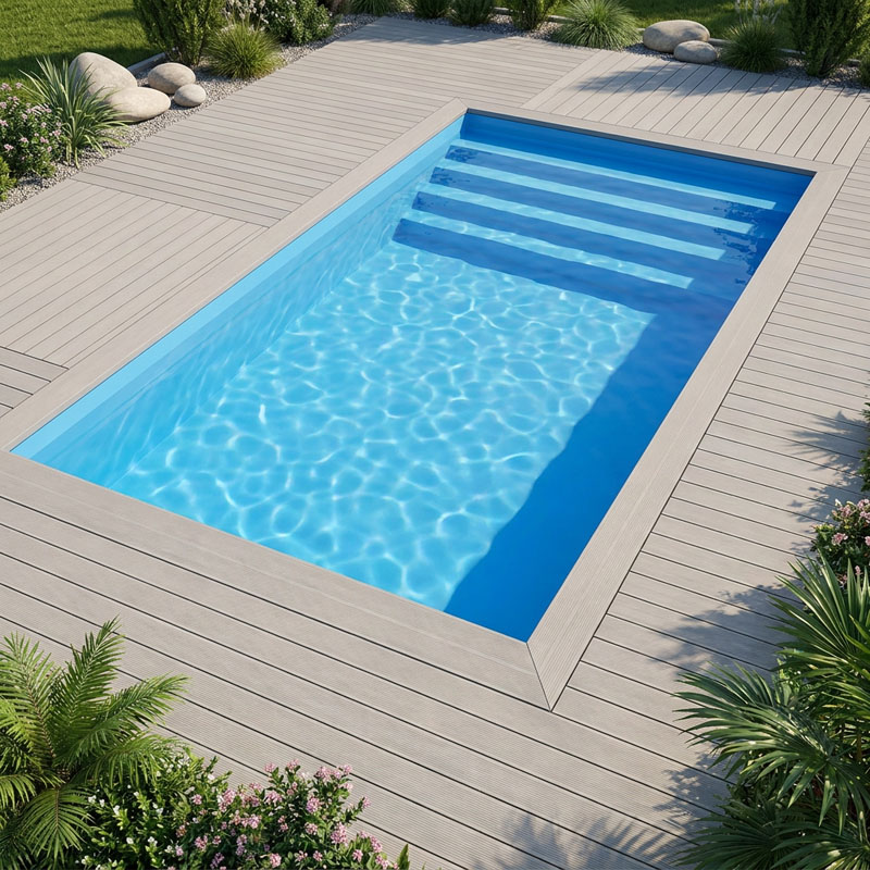 Isotherm-Pool Set Deluxe | 6,00 x 3,00 x 1,50 m | integrierte Treppe „Deluxe“ | wärmeisolierend & montagefreundlich