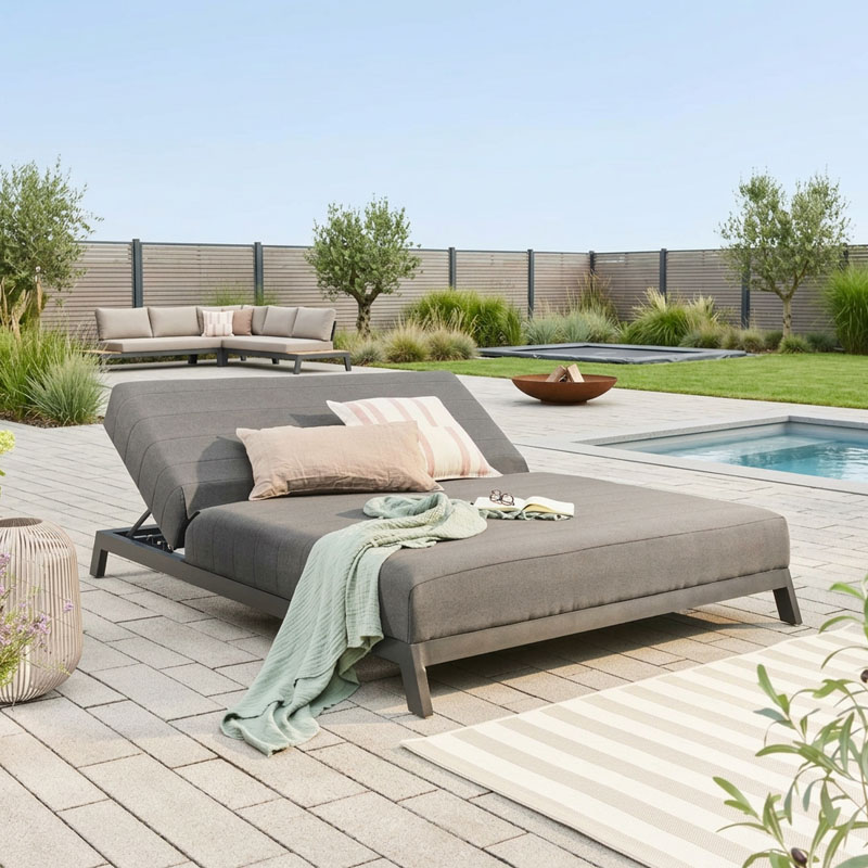 Sonnenliege mit verstellbarer Rückenlehne 2 Personen