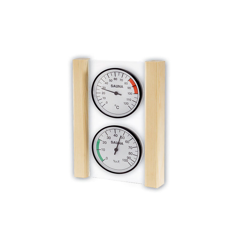 Sauna Thermometer und Hygrometer mit Holzrahmen