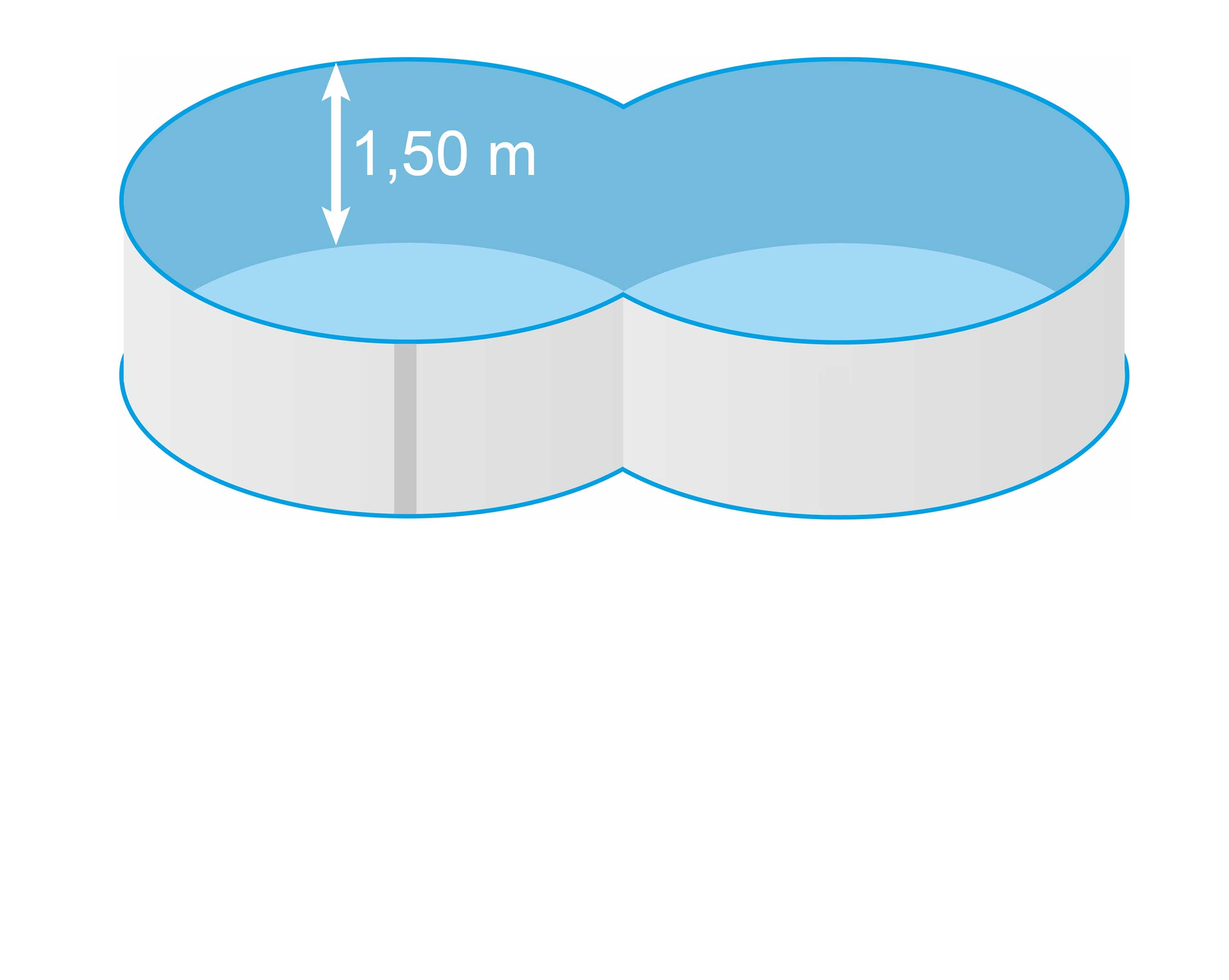 Achtformpool 1,50 m tief