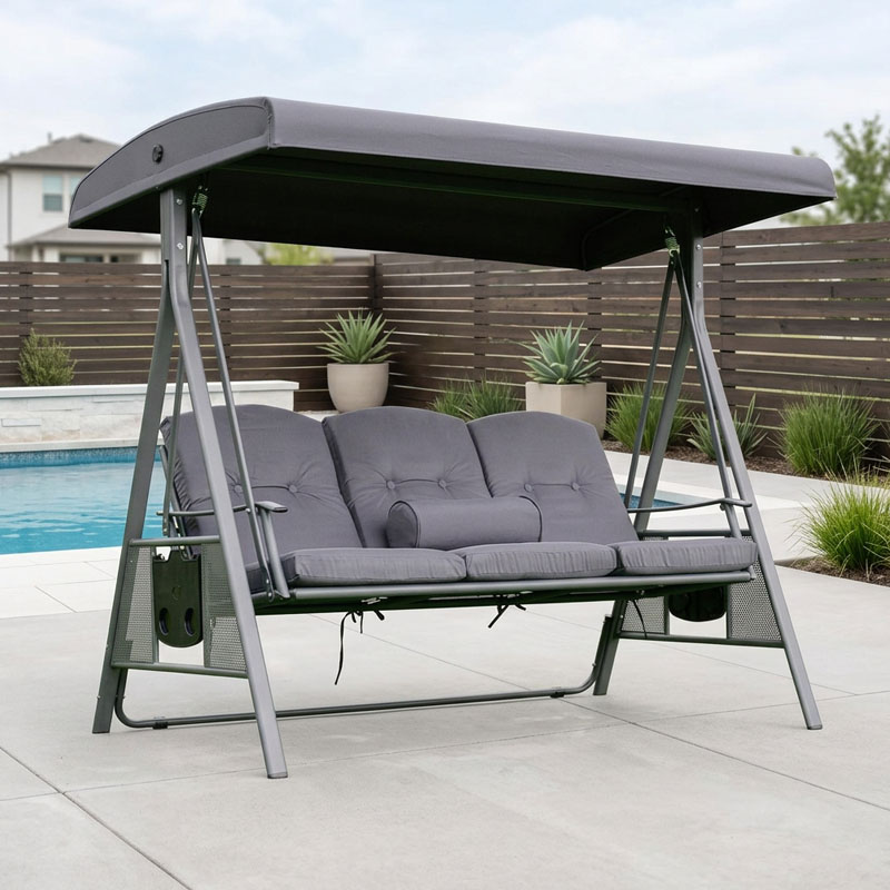 Hollywoodschaukel Descanso bis 3 Personen grau