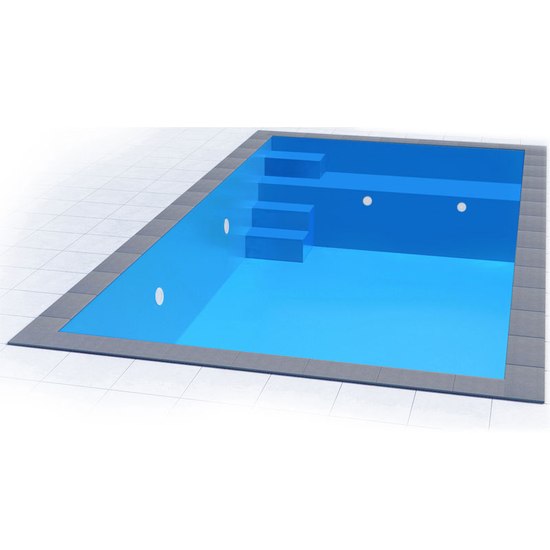 Styropor Poolset 8 x 4 x 1,5 m Sitzbank und Treppe