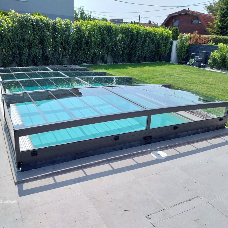 Vormontierte A1 Poolüberdachung Premium Duo 7,25 x 4,25 m