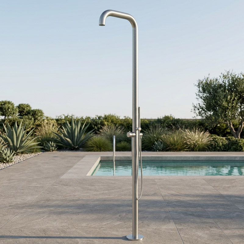 Gartendusche Sassari Edelstahl mit Handbrause