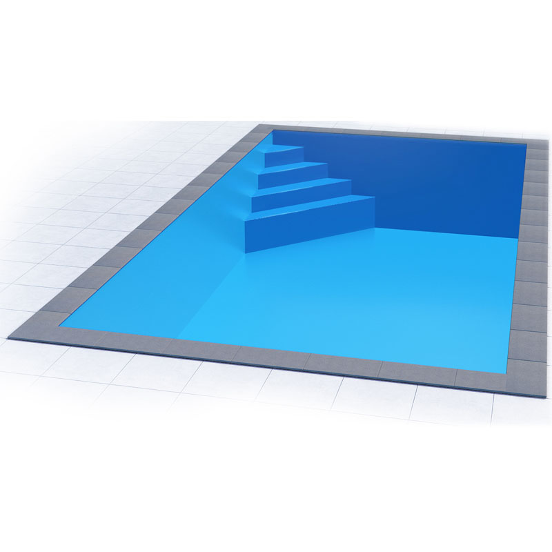 Styropor Pool Einzelbecken 6 x 3 x 1,5 m Ecktreppe Oblique