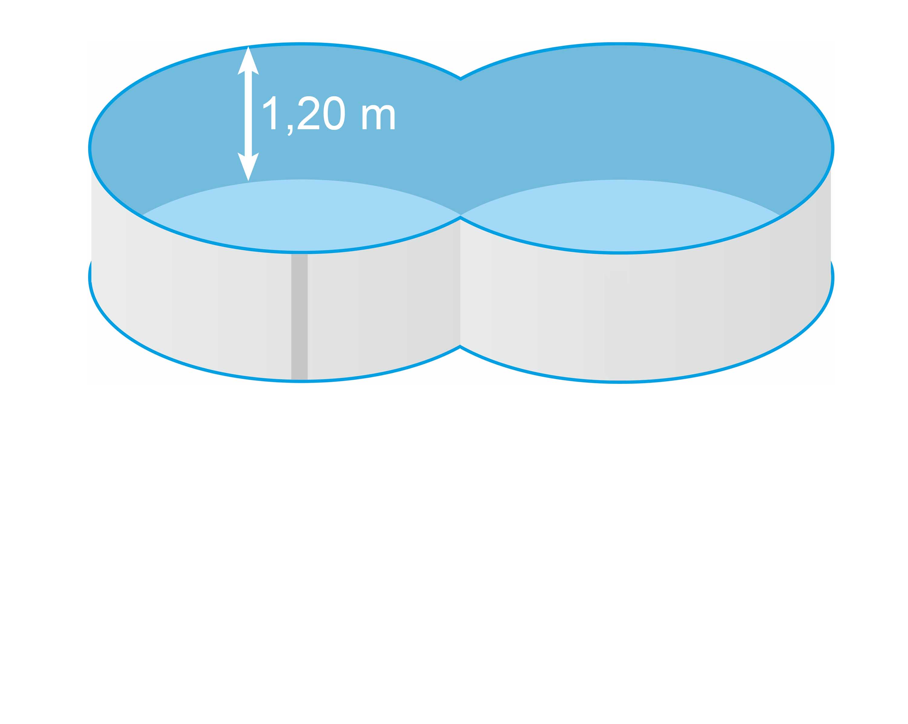 Achtformpool 1,20 m tief