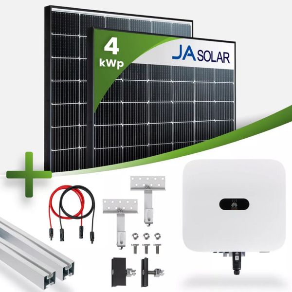 Photovoltaik Komplettset 4 kW Ja Solar Schrägdachmontage