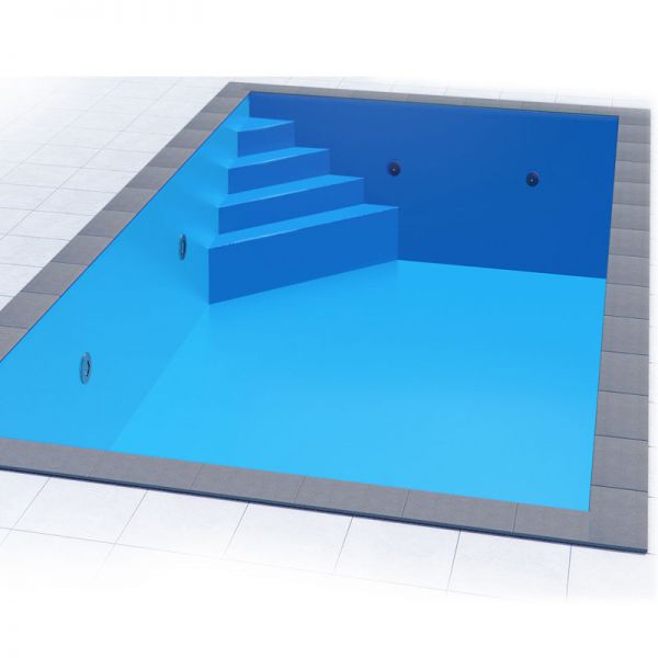 Styropor Pool Set 7 x 3,5 x 1,5 m Ecktreppe Oblique