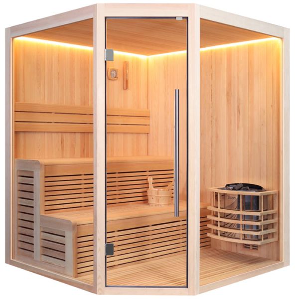 AWT Sauna E1801A Pinienholz 180 x 180 x 210 cm ohne Ofen