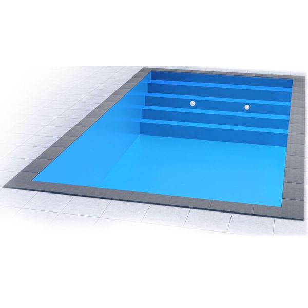 Styropor Pool Einzelbecken 8 x 4 x 1,5 m Treppe Deluxe