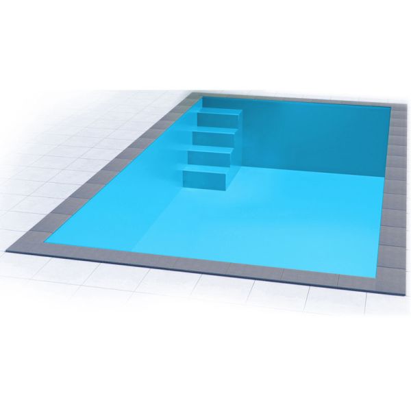 Styropor Pool Einzelbecken 7 x 3,5 x 1,5 m Ecktreppe Variofit 58 cm