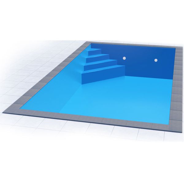 Styropor Pool Einzelbecken 8 x 4 x 1,5 m Ecktreppe Oblique