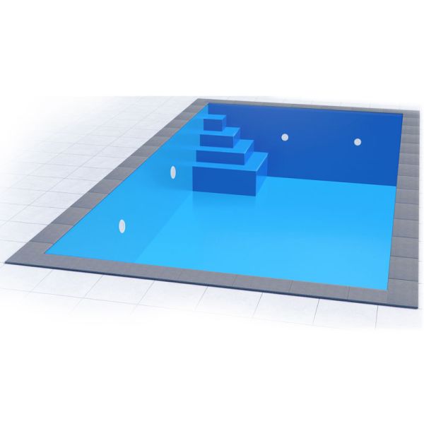Styropor Pool Set 8 x 4 x 1,5 m Ecktreppe Smart