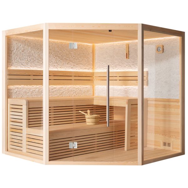 AWT Sauna E1816A Pinienholz 220 x 220 x 210 cm ohne Ofen