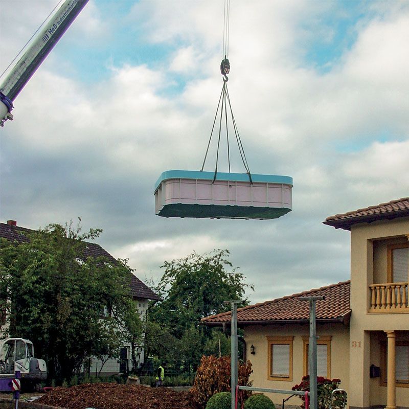 Kranentladung vom Poolspecialpool max. 48 Meter Ausleger